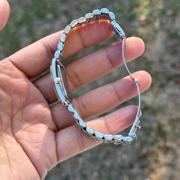 Timex Silver and Gold Rectangular Women's Addison 25mm Watch - Picture 6 of 10